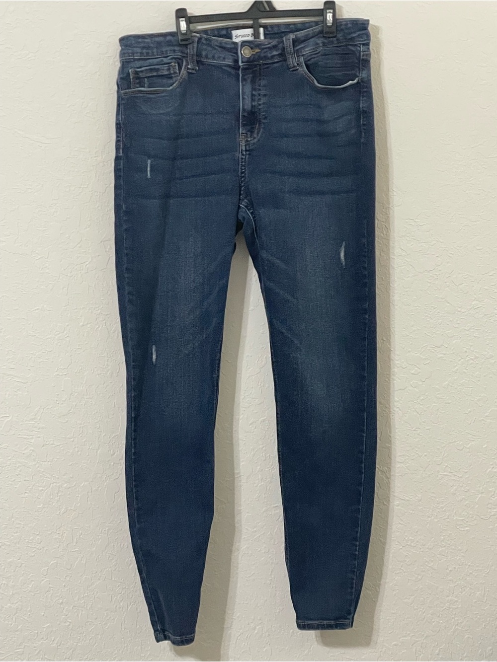 Women’s Straight Leg Dark Blue Jeans - Comfortable Stretch Denim